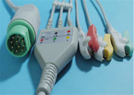 siemens 3 Lead Ecg Cables with leadwire For Snap / Clip 10 Pin TPU