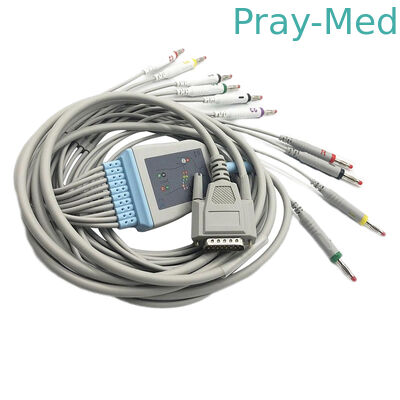 Buy Goldway / Nihon Kohden Ecg Cable , 5.0mm Dia Mindray Ecg Cable Db 15 Pin online manufacture
