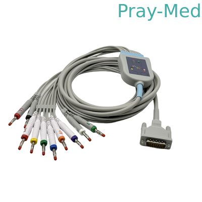 buy Schiller AT1 / 2 EKG Cable With Long Screw DB 15 PIN Connector 5.0mm Dia online manufacture