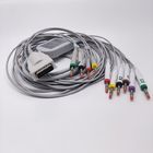 Gray TPU Jacket 3.6m EKG Cable AHA IEC 10 Lead DB 15 Connector