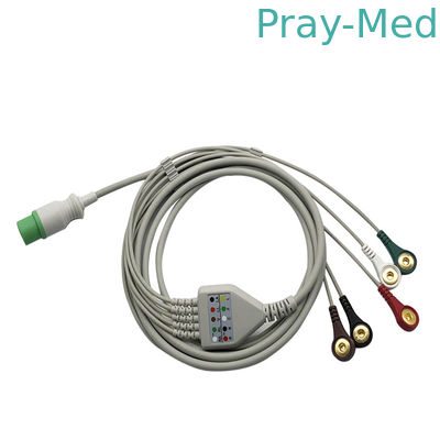 Buy Class II MEK Direct Connect 3/5 Leads 6 Pin Ecg Cable TPU Jacket Snap online manufacture