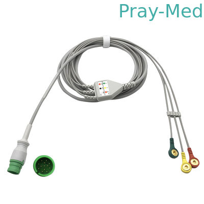 Buy Round 13 Pin Connector 3.6m 3 Lead ECG Cable For Mediana D500 online manufacture