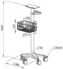Hospital patient Medical Monitor Trolley Fixed height With Bracket Fixed 1000mm Height