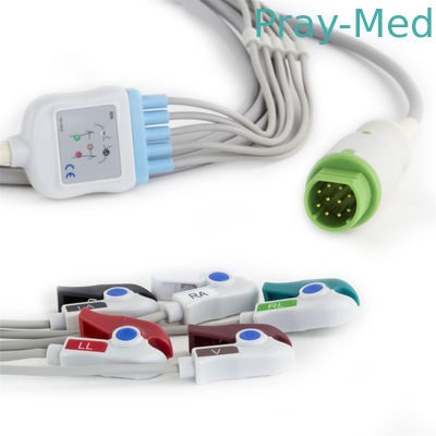 Buy Siemens Drager 5 Lead ECG Patient Cable For Patient Monitor 10 Pin Connector with pinch/snap end online manufacture
