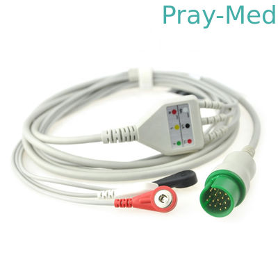 Buy 4.0mm Diameter Spacelabs Ecg Cable , 3/5Lead 17pin Ecg Cable With Lead Wire online manufacture