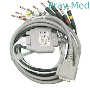 Buy Zoncare 10 Lead EKG Cable Grey With Banana 4.0mm DB 36pin Connector online manufacture