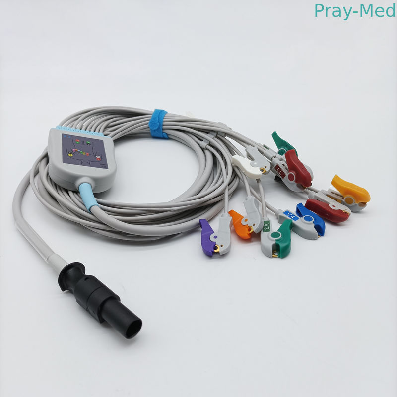 Mortara EKG Cable 12 pin Hypertronix Connector TPU Jacket AHA/IEC