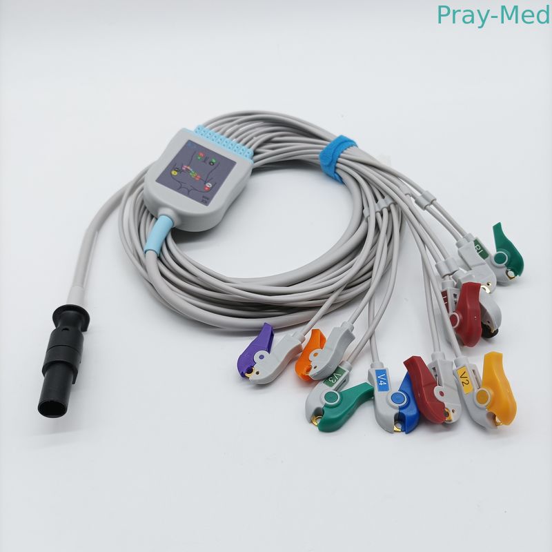 Mortara EKG Cable 12 pin Hypertronix Connector TPU Jacket AHA/IEC