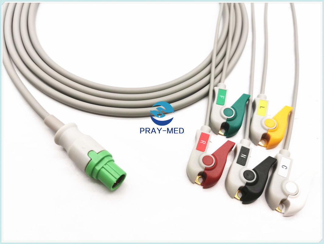 Siemens SC7000 / 8000 ECG Patient Cable 7 Pin Grabber / Snap 0.7lb Weight