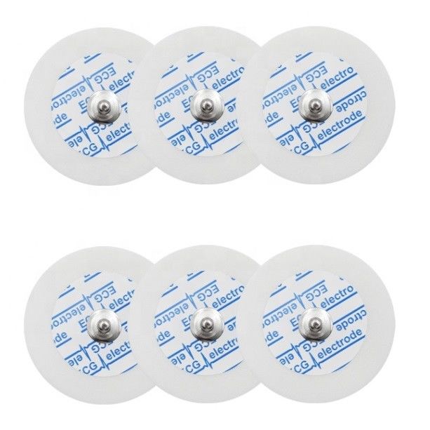 White Round Disposable ECG Electrodes Medical Adult 50mm Diameter