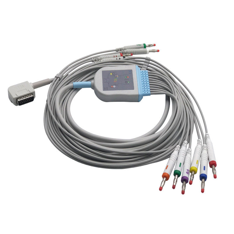Kenz 108 / 109 Ecg Cables And Leadwires , Ecg Patient Cable With Banana / din 3.0