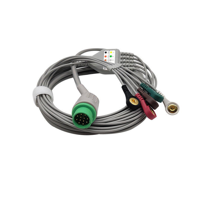 Biolight 5 Lead ECG Disposable Ecg Lead Wires 12pin TPU Jacket