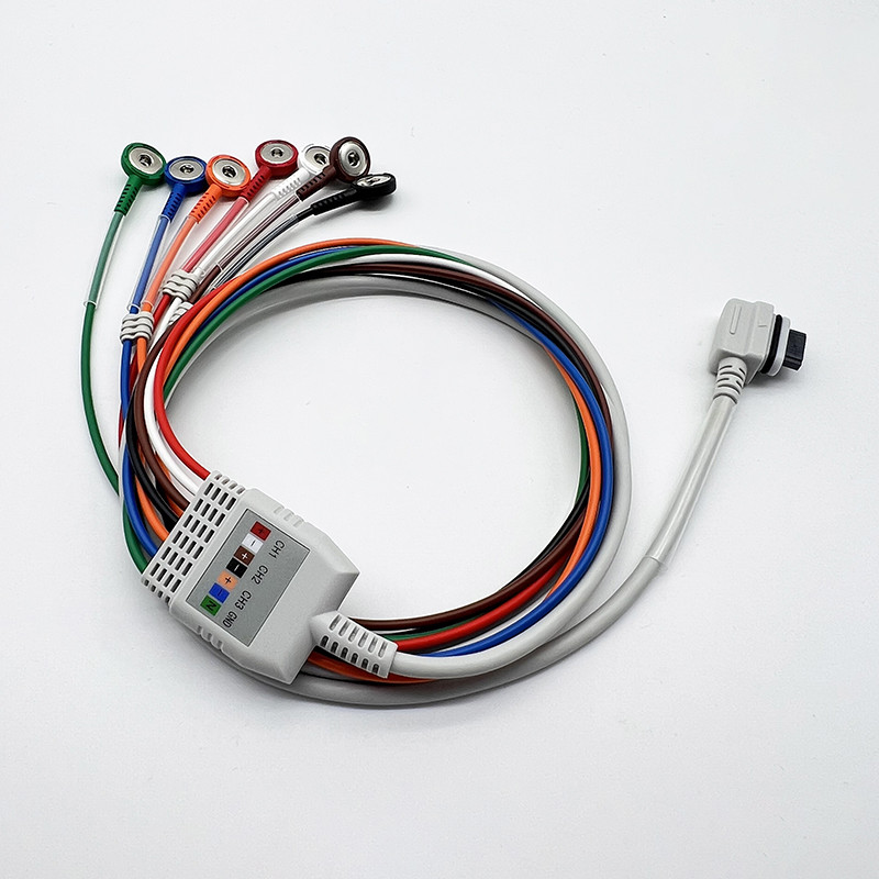 GE Seer 7 Leads Holter Recorder ECG Cable AHA Snap ECG Patient Cable
