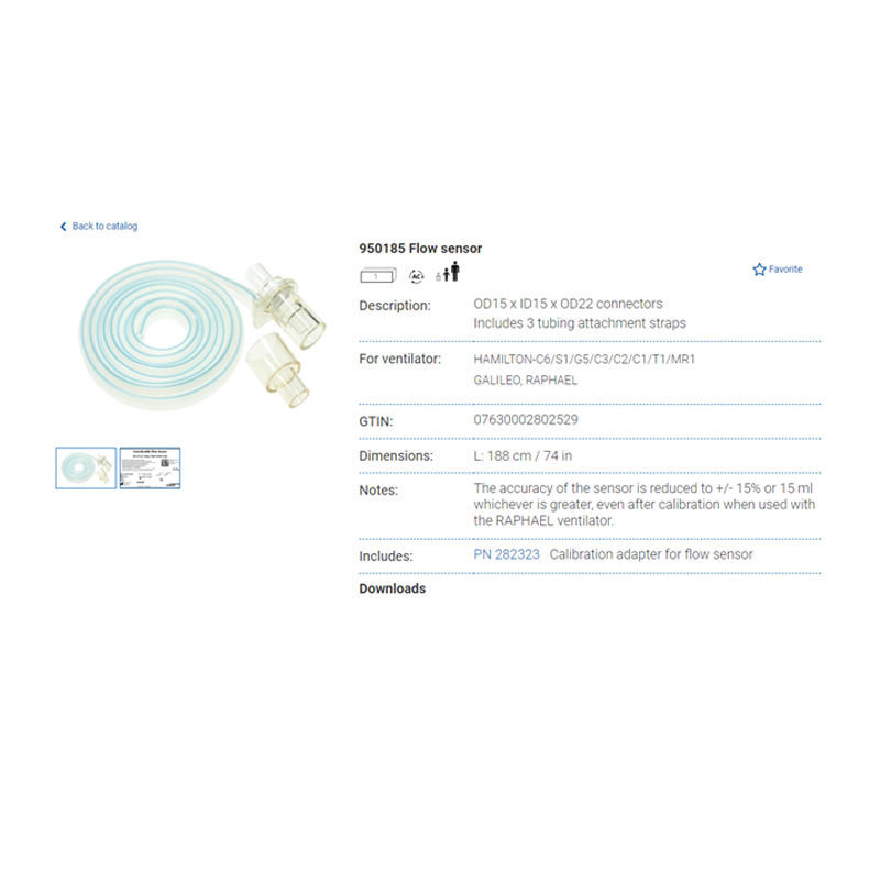 Hamilton 950185 C6/G5/T1 Anesthesia Machine Parts Flow Sensor Plastic ...