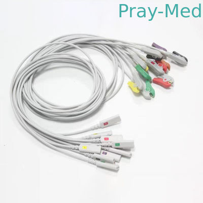Kangmei 10 Leads ECG EKG Cable Twin Pin Clip Connector Proximal 1m