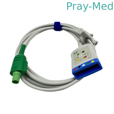 2.4m 12PIN GE ECG Trunk Cable 3 Or 5 Lead TPU Jacket material