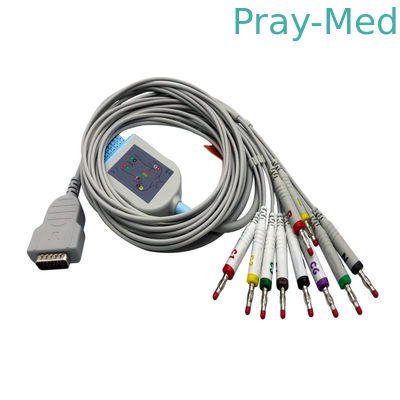 15 Pin Ekg Cable One Piece 10 Leads With Banana 4.0 Tpu Jacket 2029893-001