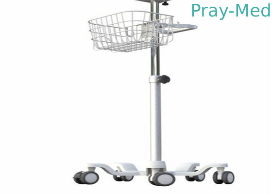 20 Inch Base Monitor Trolley Stand 5 Legs , Metal Roll Medical Monitor Stand