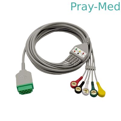 Patient Ge Ecg Cables , 5 Lead GE One Piece ECG Cable CE / ISO Standard