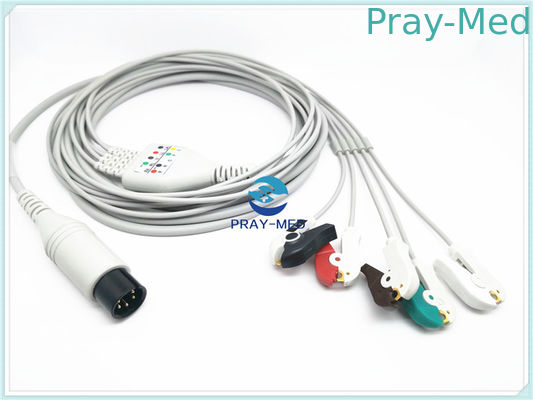 AAMI 6 Pin 5 Lead ECG Patient Cable For Spacelabs / Mindray 3.6m Length