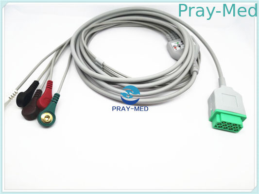 GE Marqutte ECG Patient Cable With Cip / Snap 11 Pin Connector 2.7m Trunk Cable
