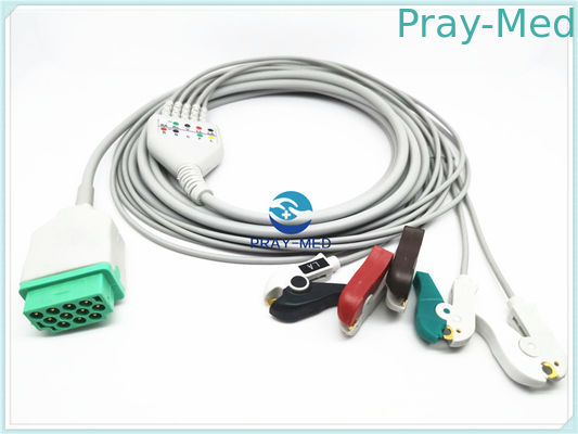 Patient Ge Ecg Cables , 5 Lead GE One Piece ECG Cable CE / ISO Standard