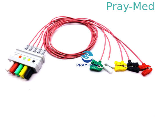 8 Pin HP 5 Lead Ecg Cable , M2406A / M1733a Ecg Trunk Cable 3.6m Length