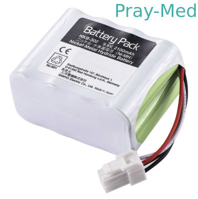2100mAh 9.6v Nihon Kohden Battery White For NKB-302 X064 OPV-1500 OPV-1500K