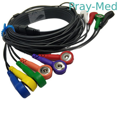 Schiller Ecg Holter Cable Compatible MS-12 Blue 10 Lead Snap TPU Jacket