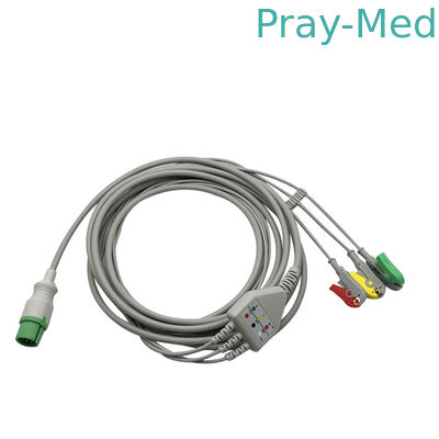 MEK Direct Connect 3/5 Leads Ecg Cable Clip IEC/AHA 6-pin Connector,