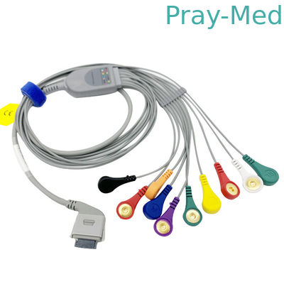 AHA IEC TPU Holter ECG Cable For Biomedical 26 Pin Snap Connector