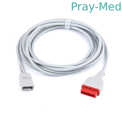 Utah Transducer Side Blood Pressure Cable 11 Pin With Red Connector