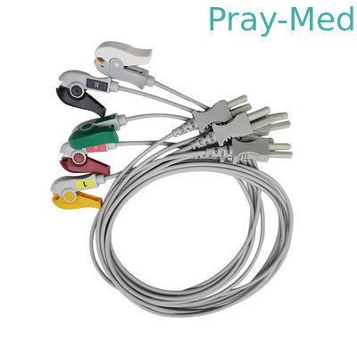 Spacelabs 5 Lead ECG Leadwire Snap/Clip TPU Jacket Gray 0.9m 700-0007-08 700-0006-08