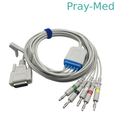 Adult Pediatric Mindray ECG Cable 5 Leads 15 Pin With Banana pinnd