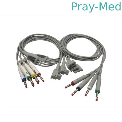 HP / HP EKG Cable With 10 Lead Wires 2 Pin Connector Grey Color 989803151651