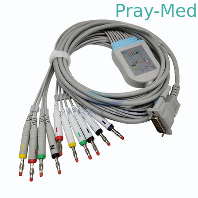 Schiller AT3 / CS100 10 Lead EKG Cable Db 15 Pin Connector 5.0mm Diameter