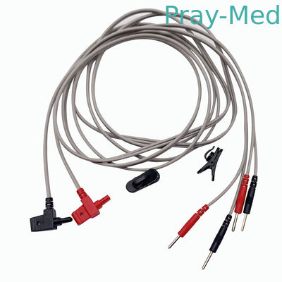 ECG Patient Cable For NMES Devices Swallowing Therapy Wire 1.5m pvc White or other color