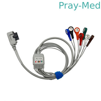 North East 7 Lead Holter Cables With Snap End 0.9m TPU Jacket